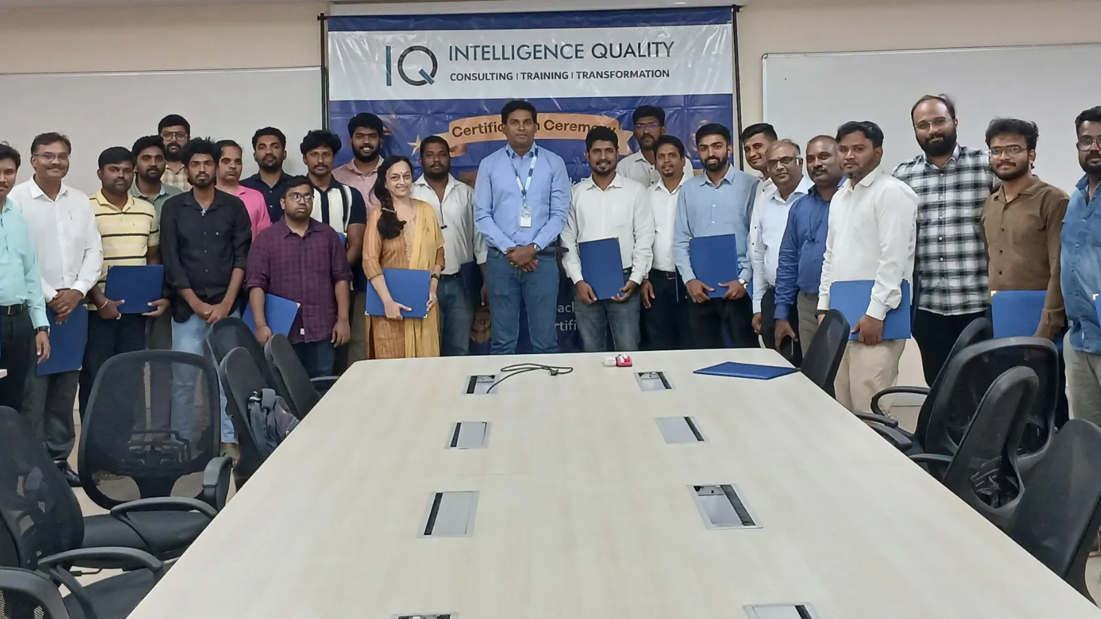 Lean Six Sigma Black Belt participants with certificates